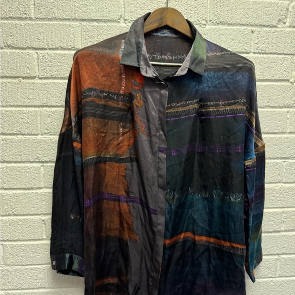 Piazza Sempione Black and Gray Lightweight Shirt Jacket